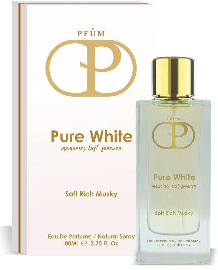 PFUM Pure White Eau De Perfume 80ml Unisex | Extreme Long Lasting Perfume For All Day Freshness, Party & Club/Unisex Luxury Perfume