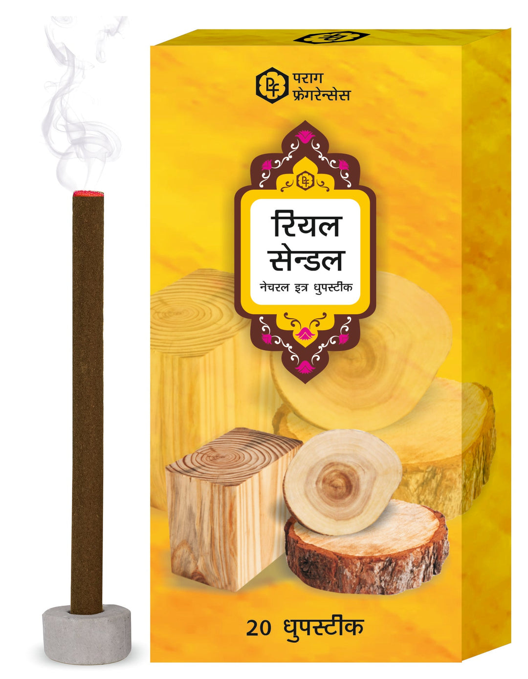 Parag Fragrances Real sandal Dhoop Sticks Charcoal, Bamboo & Chemical Free/Long Lasting & Highly Spreading Fragrance for Pooja/Home Fragrance